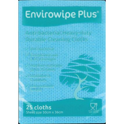 ENVIROWIPE PLUS FOLDED, THICK CLOTHS, BLUE (PK-25)