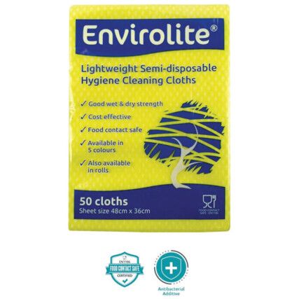 ENVIROLITE FOLDED CLOTH MEDIUM YELLOW (PK-50)