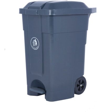 70 Litre Wheeled Pedal Bin - LWB70Y - Dark Grey