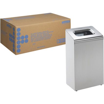 OPEN BIN METAL 60LTR STAINLESS STEEL 65x35x24CM