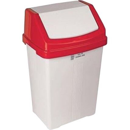 50L Swing-Top Bins with Red Lid