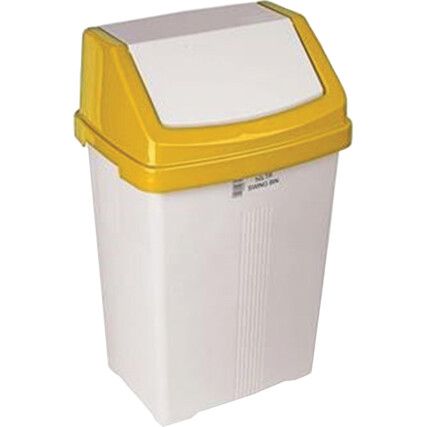 50L Swing-Top Bins with Yellow Lid