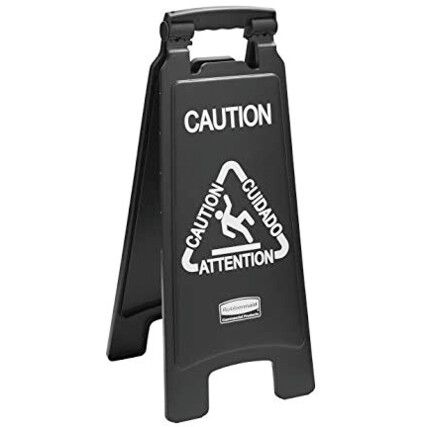 Double Sided Executive Floor Sign Black "Caution"