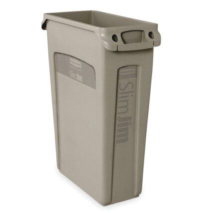 Rubbermaid Vented Slim Jim Bin - 87Lt Beige