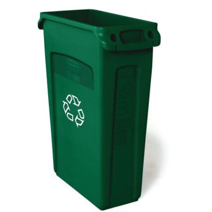 Rubbermaid Vented Slim Jim Recycle Bin - 87Lt Green