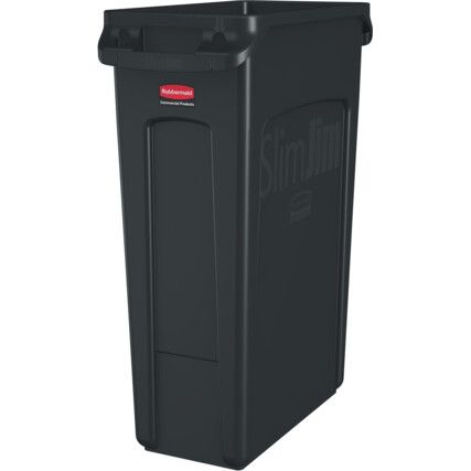 Rubbermaid Vented Slim Jim Bin - 87Lt Black