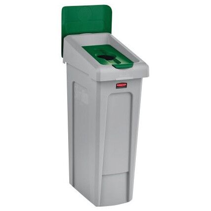 Slim Jim Recycling Station Stream/Bin Bottles/Cans Lid Green