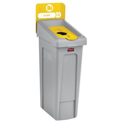 Slim Jim Recycling Station Stream/Bin Bottles/Cans Lid Yellow