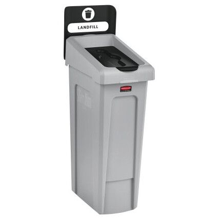 Slim Jim Recycling Station Closed Lid Black