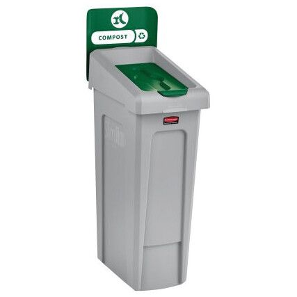 Slim Jim Recycling Station Closed Lid Green