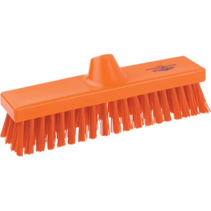 280mm PREM' V/STIFF POLY' DECK SCRUB - ORANGE