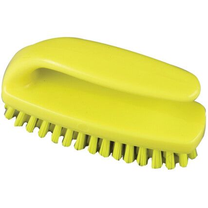 102mm Prof' Med' Poly' Nail Brush Grippy Yellow