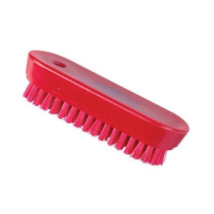 122mm Stiff Poly' Resin-Set Nail Brush Red