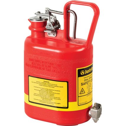 TYPE I POLY SAFETY CANS WITH SELF CLOSE FAUCET 4.0L RED