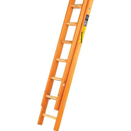 4.75-8.71m, Timber, Double Section Extension Ladder,  BS 1129 Class 1