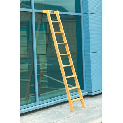 2.25m, Timber, Single Section Ladder,  BS 1129 Class 1