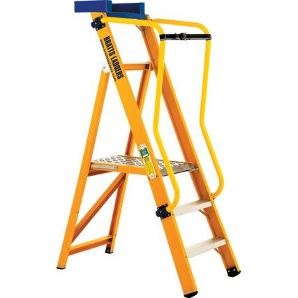 3-Tread, Folding Step Ladder, 7.1m, Glass Fibre, Yellow