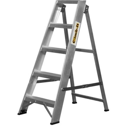 Aluminium Ladder, 5-Tread, 1.03m Open Height, Aluminium