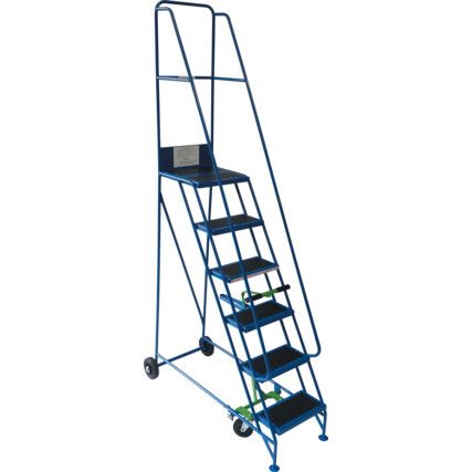 P/H 2m, Blue, Steel  Step Ladder,  C/W PVC, A/Slip Tread