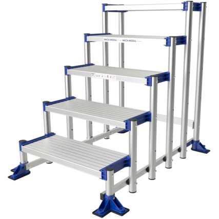 5- Wide Tread,  Step Ladder, 0.96m, Aluminium, Modul design, Silver