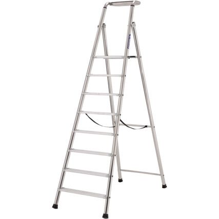 8 x Treads, Aluminium Industrial Step Ladder, 1.9m