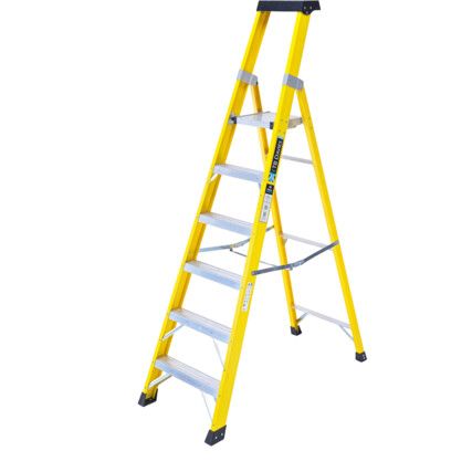 5 x Treads, Glass Fibre Platform Step Ladder, 1.5m