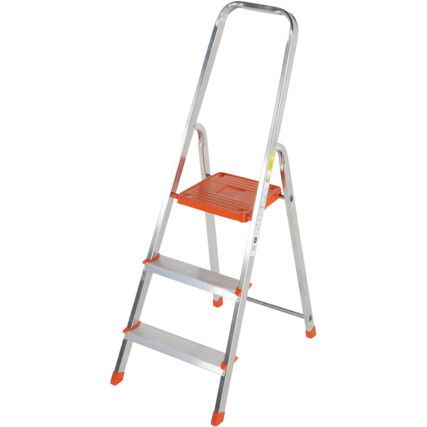 P/H 0.62m, Aluminium Folding Step Ladder, Silver