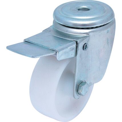 Castor, 100mm, Braked, Swivel, Top Plate, Nylon