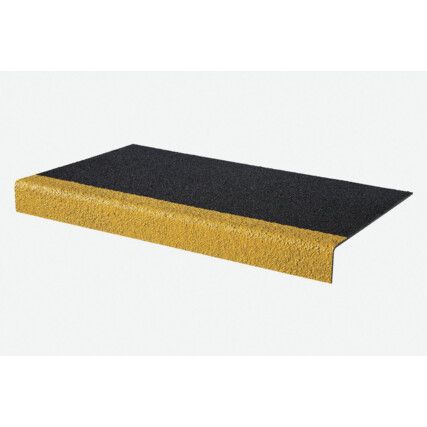 ANTI-SLIP GRP STAIR TREADS 55mm X345mm X 750mm BLACK/YELLOW