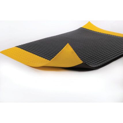 ORTHOMAT PREMIUM BUBBLE BLACK WITH YELLOW BORDERS 0.6M X 0.9M