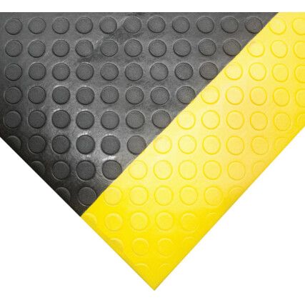 0.9m x 18.3m Black/Yellow Orthomat Dot