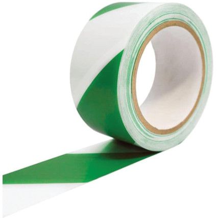 Adhesive, Barrier Tape, PVC, White/Green, 50mm x 33m