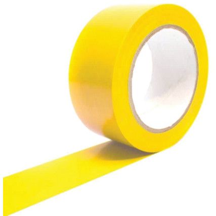 Adhesive, Barrier Tape, PVC, Yellow, 50mm x 33m