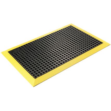 476.58x3x4NBRBYL Industrial WorkSafe Black and Yellow Nitrile Rubber Mat 91cm x122cm