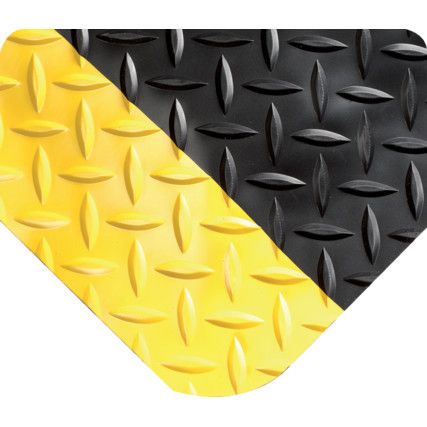 495.916x3x20BYL Diamond-Plate Select Black & Yellow Mat 0.91m x 6.1m