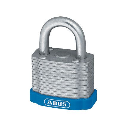 Keyed Padlock, Keyed Different, Steel, Silver, 44mm Width, Weatherproof