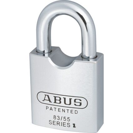 Keyed Padlock, Keyed Alike, Hardened Steel, Silver, 55mm Width, Weatherproof