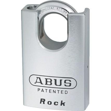 Keyed Padlock, Keyed Different, Hardened Steel, Silver, 55mm Width, Weatherproof