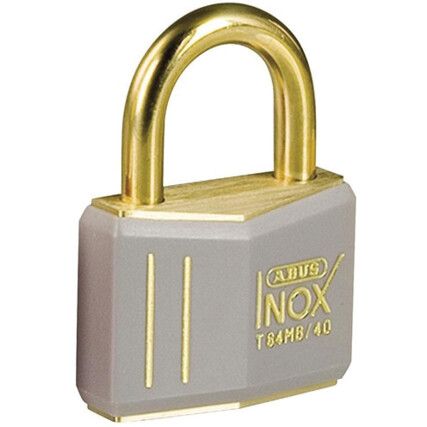 Keyed Padlock, Keyed Alike, Brass, Grey, 43mm Width, Weatherproof