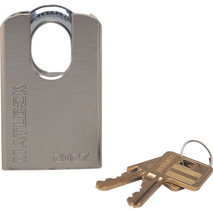 Keyed Padlock, Keyed Different, Hardened Steel, Silver, 50mm Width, Weatherproof