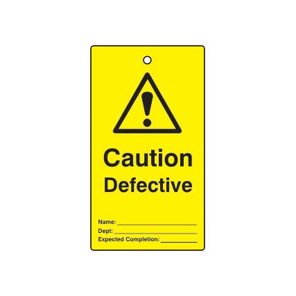 Defective Lockout Caution Tags - 75 x 135mm