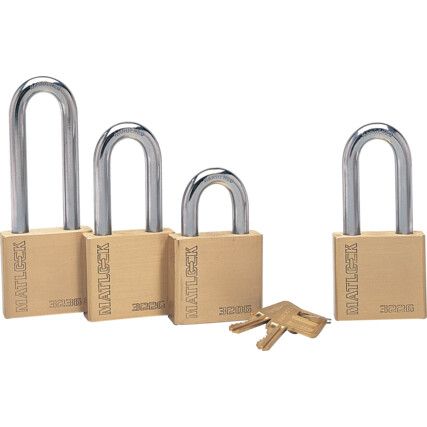 Keyed Padlock, Keyed Different, Brass, Gold, 50mm Width, Weatherproof