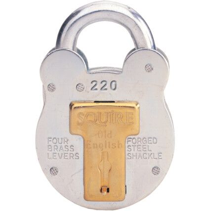 Keyed Padlock, Keyed Different, Steel, Silver/Gold, 38mm Width, Weatherproof