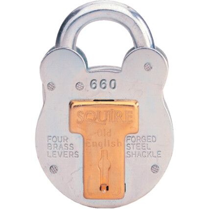 Keyed Padlock, Keyed Alike, Steel, Silver/Gold, 64mm Width, Weatherproof