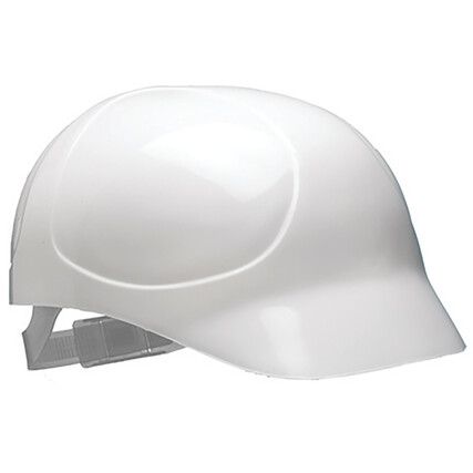 Bump Cap, White, Not Vented, Standard Peak, 54cm to 59cm