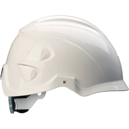 Nexus Core, Safety Helmet, White, ABS, Not Vented, Micro Peak, Includes Side Slots