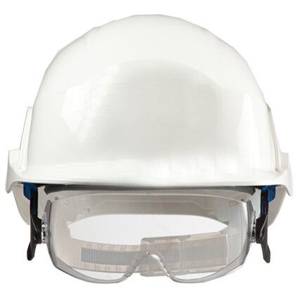 Spectrum, Safety Helmet, White, ABS, Not Vented, Reduced Peak, Includes Side Slots