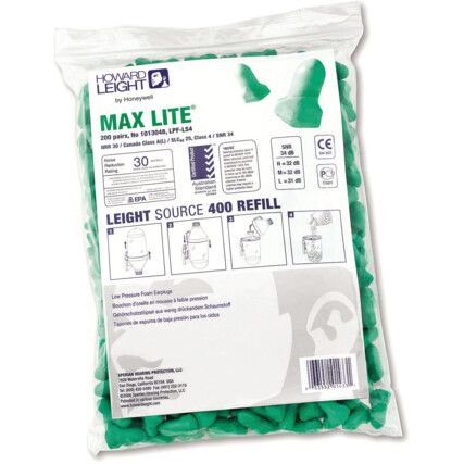 1013048 MAX LEIGHT CORDED EAR PLUGS (BOX-200)