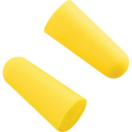 PU Earplugs, Yellow, 34db, Box of 500 Pairs, EN 352-2