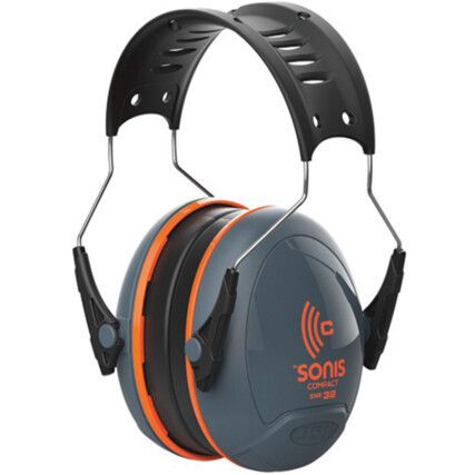 Ear Defenders, Over-the-Head, No Communication Feature, Orange Cups